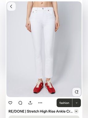 RE/DONE stretch crop white jeans size 27 inseam 24